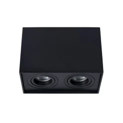 Spot De Plafond Lucide Tube Noir, 2 Lumieres