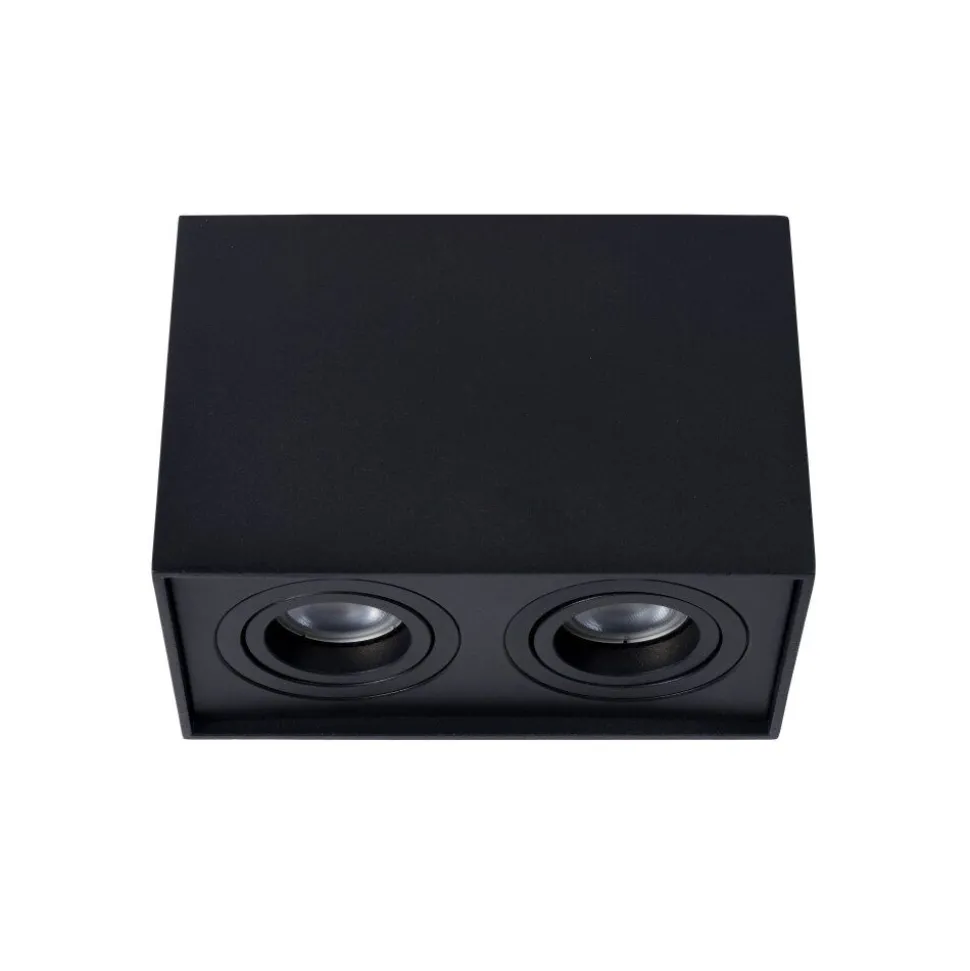 Spot De Plafond Lucide Tube Noir, 2 Lumieres