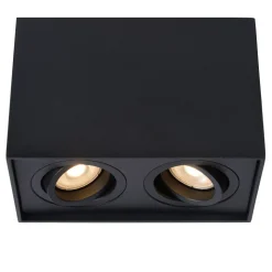 Spot De Plafond Lucide Tube Noir, 2 Lumieres
