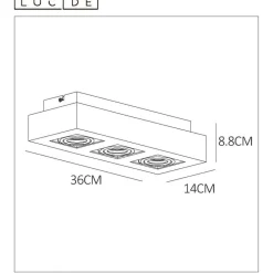 Spot De Plafond Lucide Xirax Led Blanc, 3 Lumieres