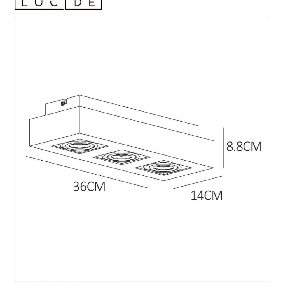 Spot De Plafond Lucide Xirax Led Blanc, 3 Lumieres