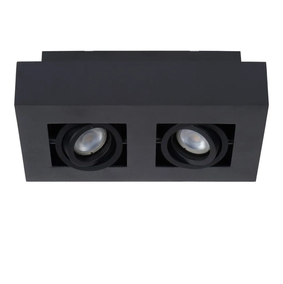 Spot De Plafond Lucide Xirax Led Noir, 2 Lumieres