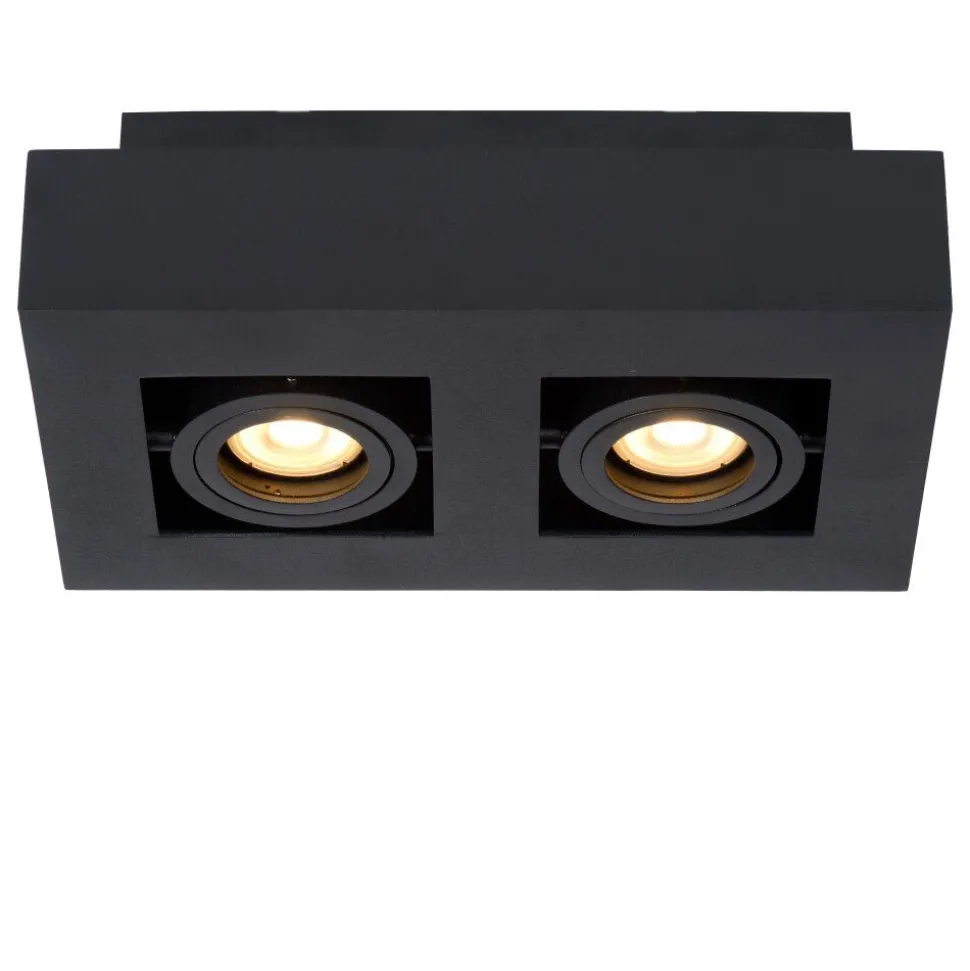 Spot De Plafond Lucide Xirax Led Noir, 2 Lumieres