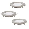 Spot Encastrable Eglo Fuevac Led Nickel Mat, 3 Lumieres, Changeur De Couleurs