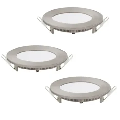 Spot Encastrable Eglo Fuevac Led Nickel Mat, 3 Lumieres, Changeur De Couleurs