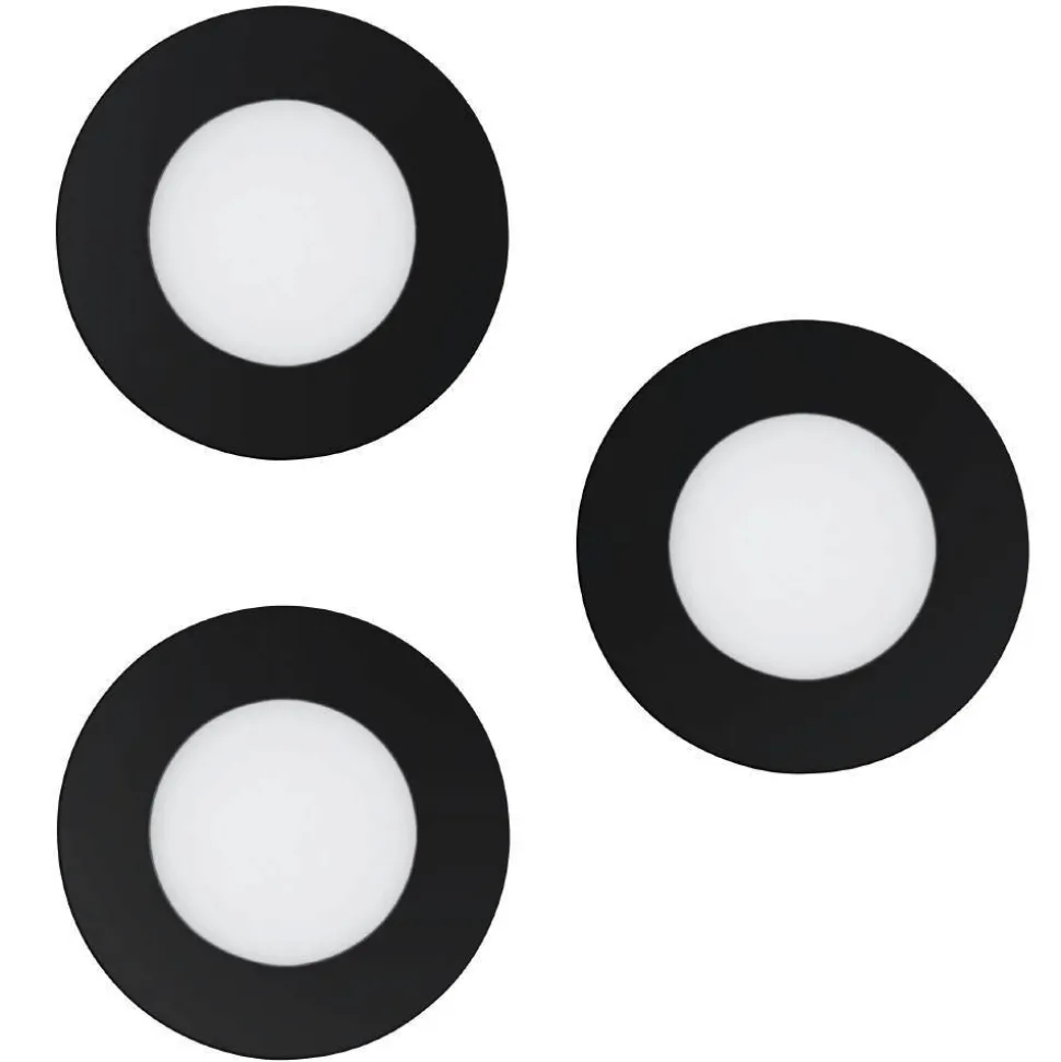 Spot Encastrable Eglo Fueva-Z Led Noir, 3 Lumieres