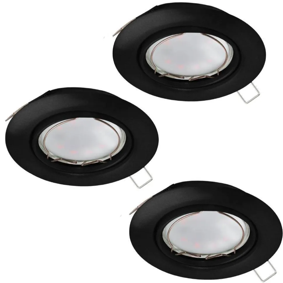 Spot Encastrable Eglo Peneto Led Noir, 3 Lumieres