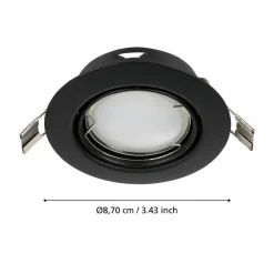 Spot Encastrable Eglo Peneto Led Noir, 3 Lumieres