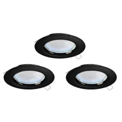 Spot Encastrable Eglo Peneto Led Noir, 3 Lumieres