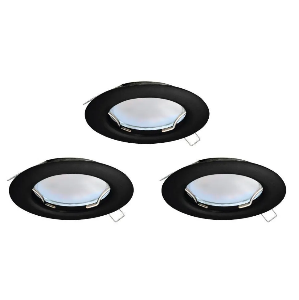 Spot Encastrable Eglo Peneto Led Noir, 3 Lumieres