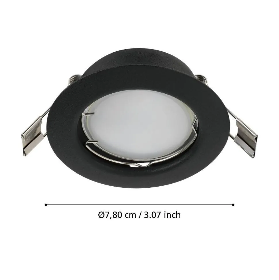 Spot Encastrable Eglo Peneto Led Noir, 3 Lumieres