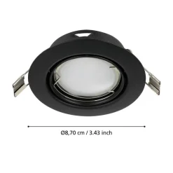 Spot Encastrable Eglo Peneto Led Noir, 1 Lumiere