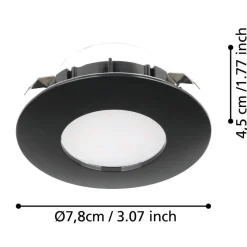 Spot Encastrable Eglo Pineda Led Noir, 1 Lumiere