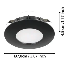 Spot Encastrable Eglo Pineda Led Noir, 3 Lumieres