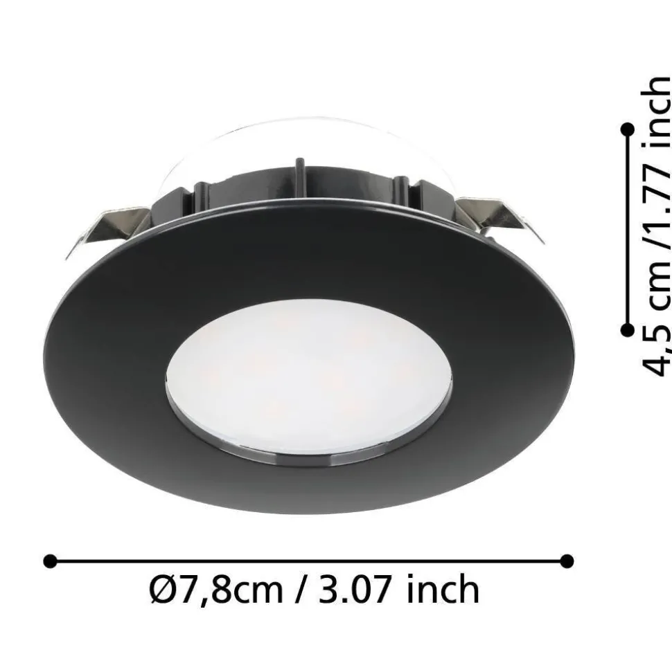 Spot Encastrable Eglo Pineda Led Noir, 3 Lumieres