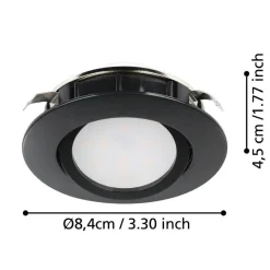 Spot Encastrable Eglo Pineda Led Noir, 1 Lumiere