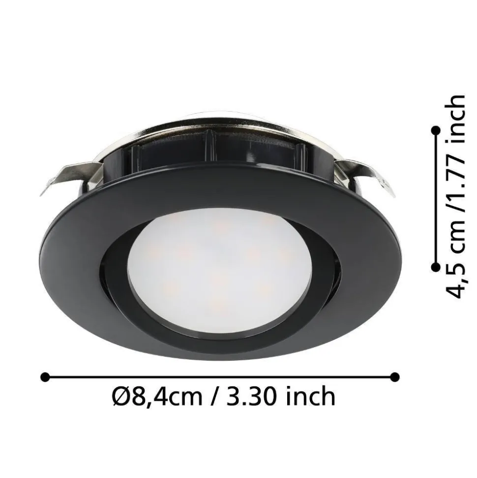 Spot Encastrable Eglo Pineda Led Noir, 1 Lumiere