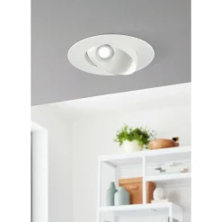 Spot Encastrable Eglo Ronzano Led Argente, Blanc, 1 Lumiere