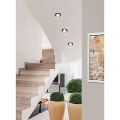 Spot Encastrable Eglo Salabate Led Noir, 1 Lumiere