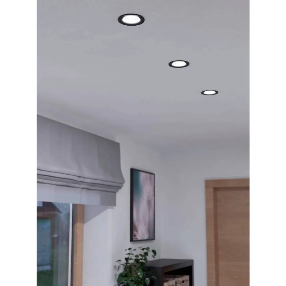 Spot Encastrable Eglo Saliceto Led Noir, 3 Lumieres