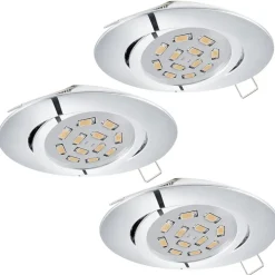 Spot Encastrable Eglo Tedo Led Chrome, 3 Lumieres