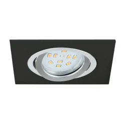 Spot Encastrable Eglo Terni Led Noir, 1 Lumiere