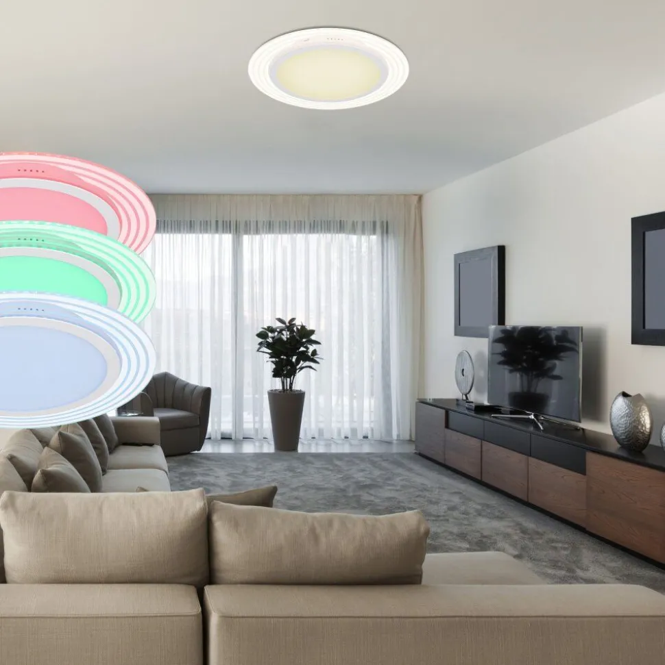 Spot Encastrable Globo Nathalie Led Blanc, 1 Lumiere, Telecommandes, Changeur De Couleurs