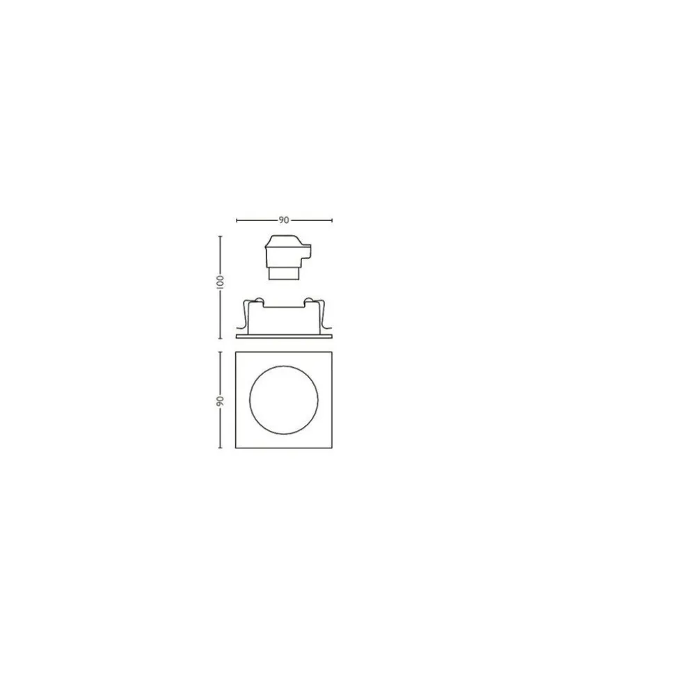 Spot Encastrable, Kit D'Extension Philips Hue Ambiance White Milliskin Blanc, 1 Lumiere