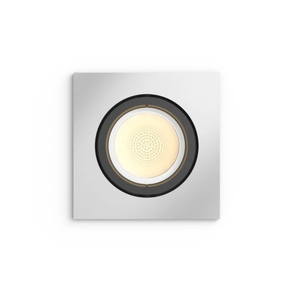 Spot Encastrable, Kit D'Extension Philips Hue Ambiance White & Color Centura Argente, 1 Lumiere, Changeur De Couleurs