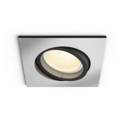 Spot Encastrable, Kit D'Extension Philips Hue Ambiance White & Color Centura Argente, 1 Lumiere, Changeur De Couleurs