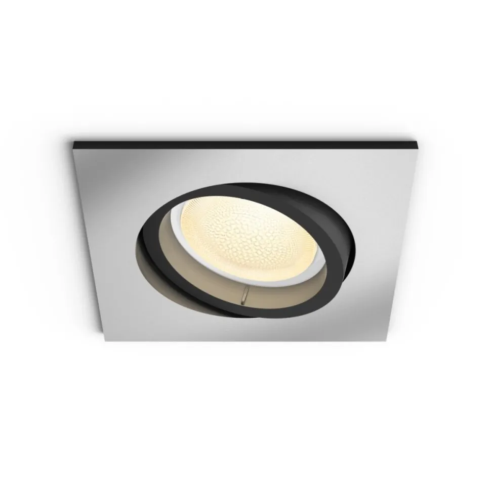 Spot Encastrable, Kit D'Extension Philips Hue Ambiance White & Color Centura Argente, 1 Lumiere, Changeur De Couleurs