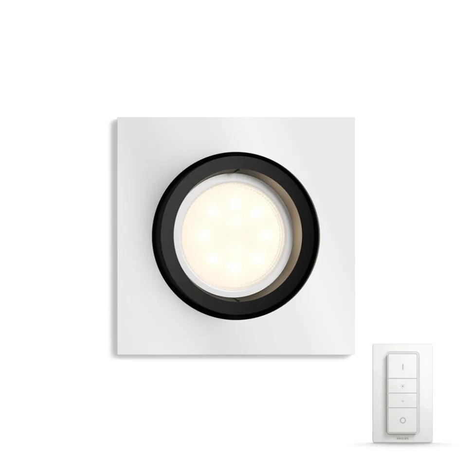 Spot Encastrable, Kit D'Extension Philips Hue Ambiance White Milliskin Argente, 1 Lumiere, Telecommandes