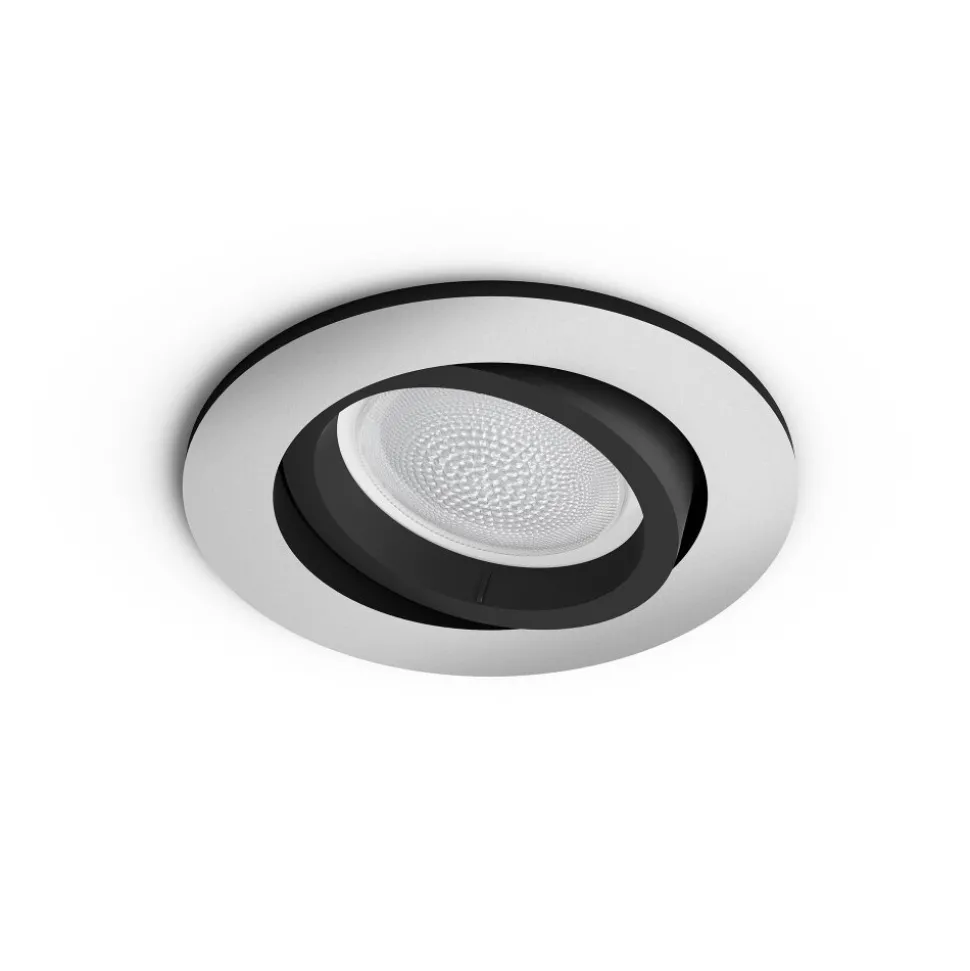 Spot Encastrable, Kit D'Extension Philips Hue Ambiance White & Color Centura Argente, 1 Lumiere, Changeur De Couleurs