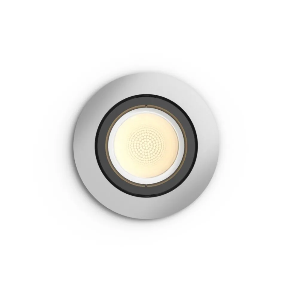 Spot Encastrable, Kit D'Extension Philips Hue Ambiance White & Color Centura Argente, 1 Lumiere, Changeur De Couleurs