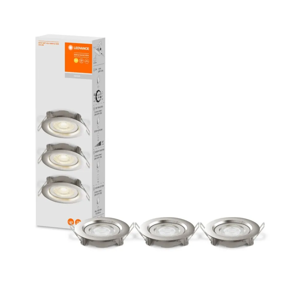 Spot Encastrable Ledvance Spot Acier Inoxydable, 3 Lumieres