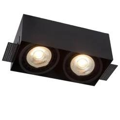 Spot Encastrable Lucide Trimless Noir, 2 Lumieres