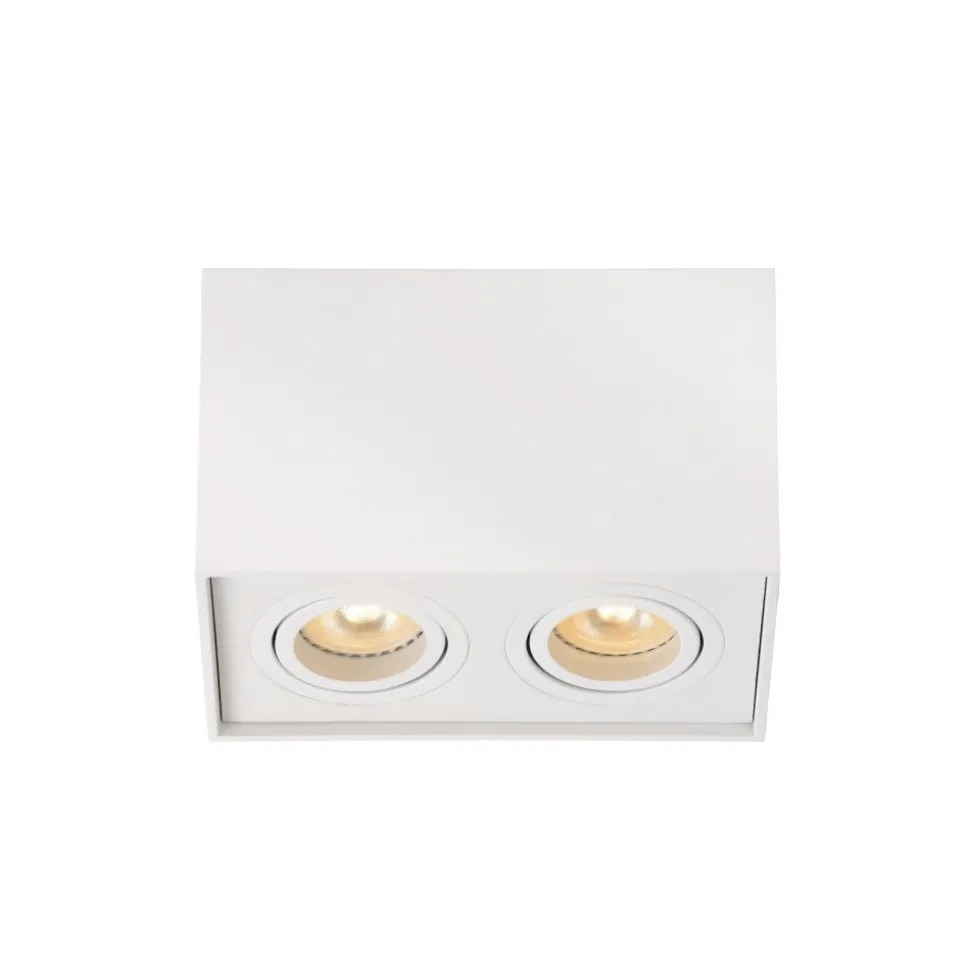 Spot Lucide Tube Blanc, 2 Lumieres