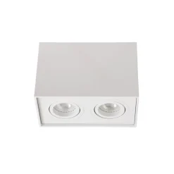 Spot Lucide Tube Blanc, 2 Lumieres