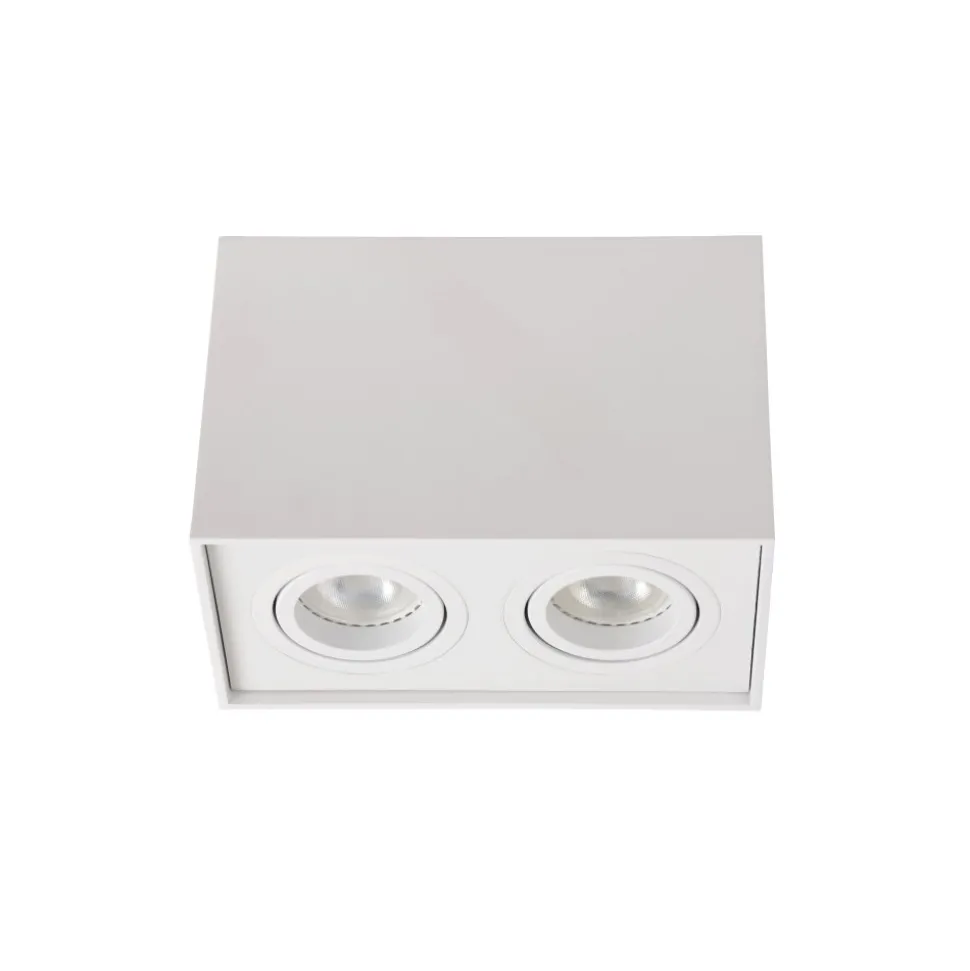 Spot Lucide Tube Blanc, 2 Lumieres