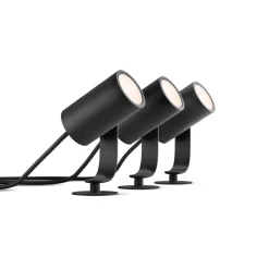 Spot, Set De 3 De Base Philips Hue Ambiance White & Color Waca Lily Led Noir, 1 Lumiere, Changeur De Couleurs