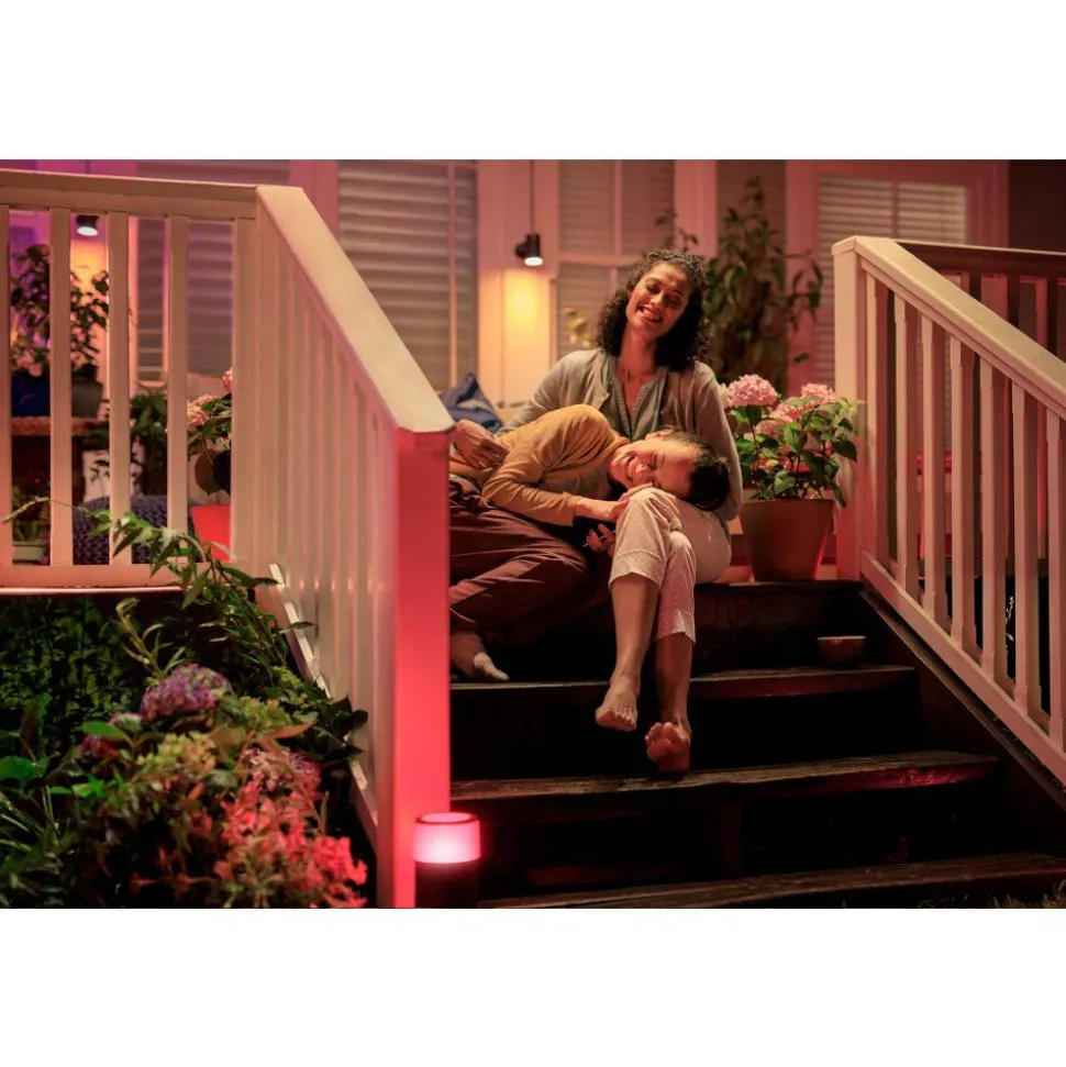 Spot, Set De 3 De Base Philips Hue Ambiance White & Color Waca Lily Led Noir, 1 Lumiere, Changeur De Couleurs
