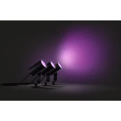 Spot, Set De 3 De Base Philips Hue Ambiance White & Color Waca Lily Led Noir, 1 Lumiere, Changeur De Couleurs