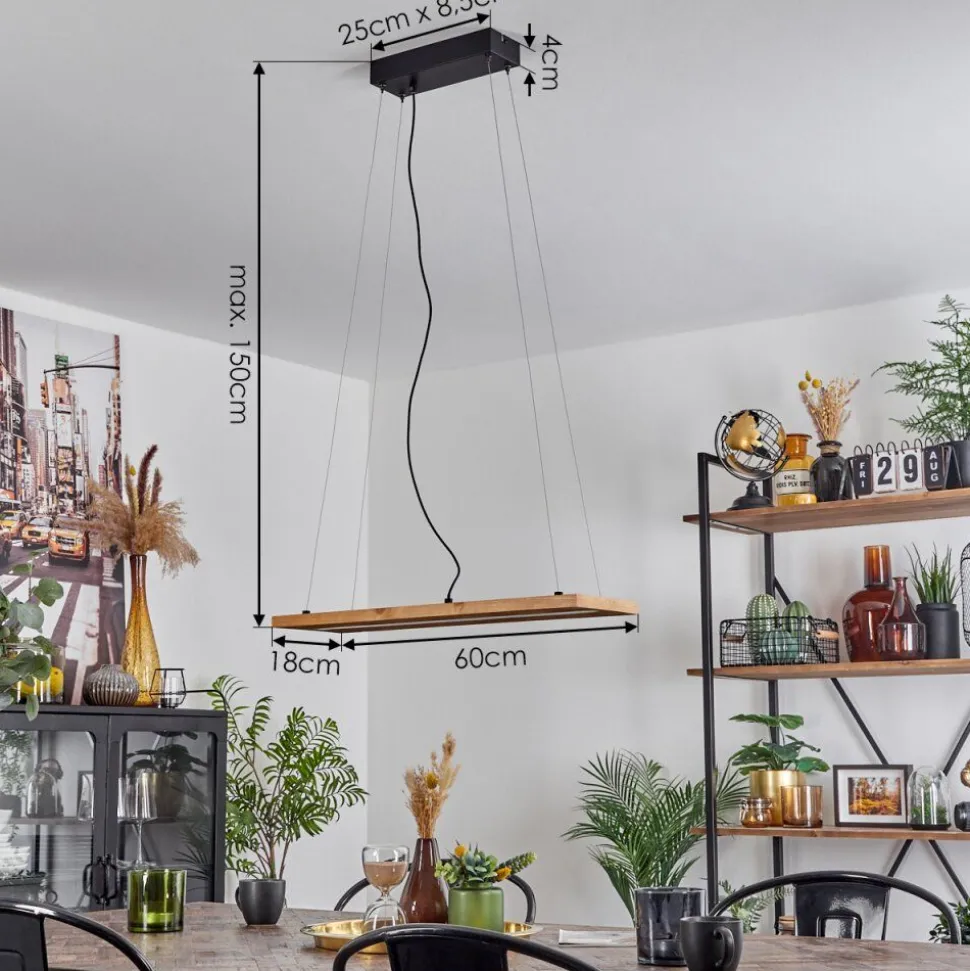 Suspension Adak Led Noir, 1 Lumiere