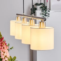Suspension Alsen Nickel Mat, 4 Lumieres