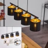 Suspension Alsen Noir, 4 Lumieres