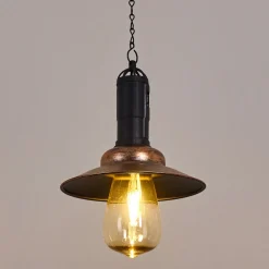 Suspension Anaheim Led Cuivre, Noir, 1 Lumiere