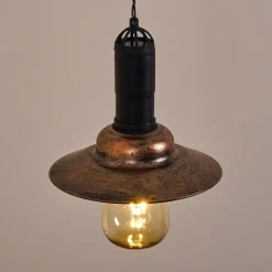 Suspension Anaheim Led Cuivre, Noir, 1 Lumiere