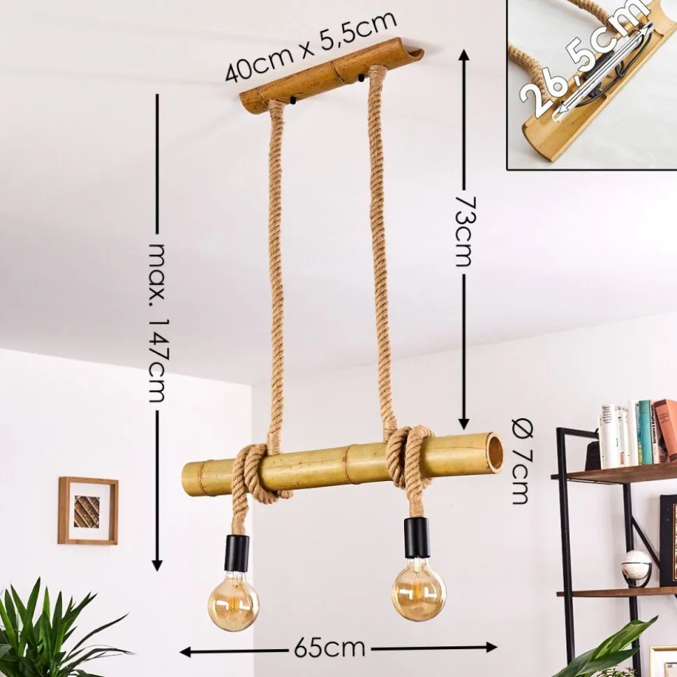 Suspension Asmara Brun, 2 Lumieres