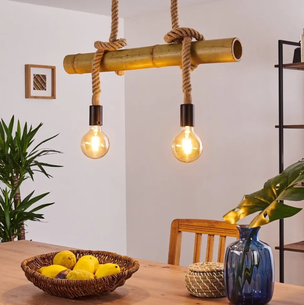 Suspension Asmara Brun, 2 Lumieres
