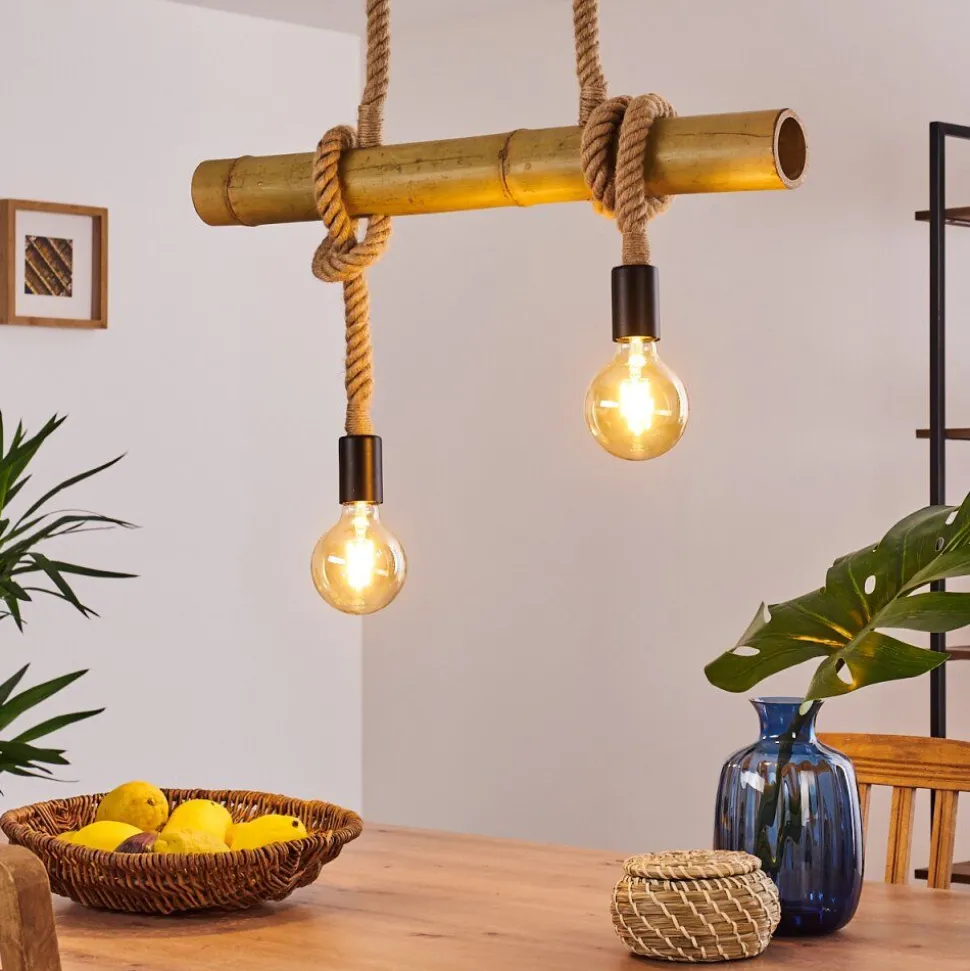 Suspension Asmara Brun, 2 Lumieres